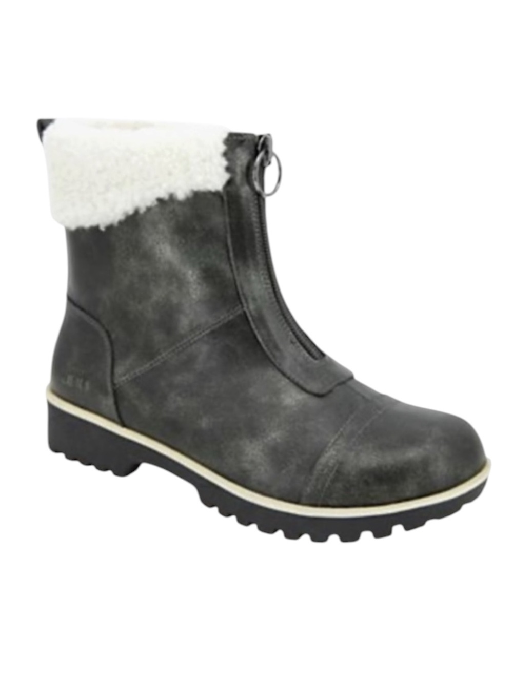 New in Box JBU Water Resistant Zip Front Cozy Winter Ankle Booties Memory Foam